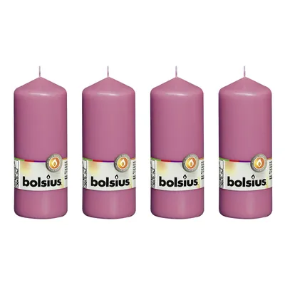 Produktbild von 4er-Set Stumpenkerze - Höhe 15 cm - Durchmesser 5,8 cm - Fuchsia
