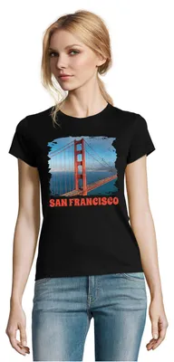 Produktbild von Damen Golden Gate San Francisco USA Amerika West Coast Shirt Motiv