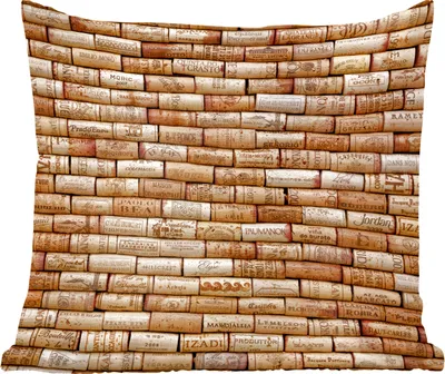 Produktbild von MuchoWow® Zierkissen Sofakissen Wohnzimmer Dekokissen 60x60 cm Korken in einer Reihe - Sitzfläche - Foto Polster