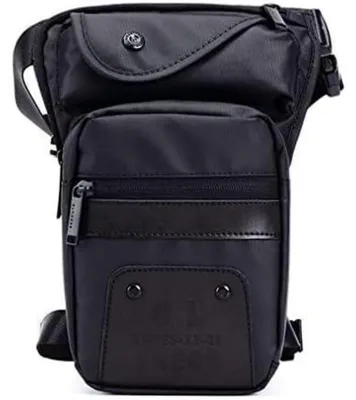 Productafbeelding van Heren buidelmodel tas, zwart, Oxford materiaal, waterafstotend, 18x8x28 cm