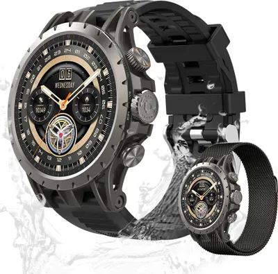 Produktbild von Valdus Herren Smartwatch 1,43" AMOLED – 750 mAh Akku, 2G/3G/4G LTE, Herzfrequenz, SpO2, Schlafmonitor, 70+ Sportmodi, Multifunktion – Schwarz