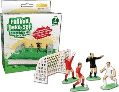 Image de set de 7 pièces pour décorer des gâteaux avec des footballeurs et des buts