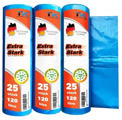 Image de Sacs poubelles extra résistants, 120 litres - Lot de 75 pièces