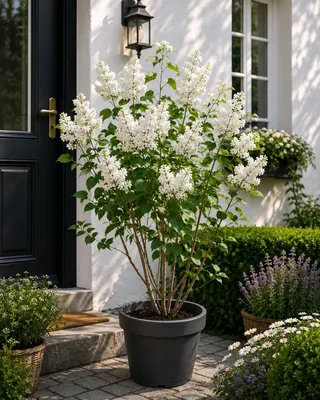 Produktbild von Syringa vulgaris Alba Weißer Flieder ca. 100 cm | Edel-Flieder winterhart | Duftstrauch Gartenstrauch Blütenstrauch mit weißen Blüten