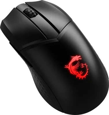 Produktbild von MSI Clutch GM41 Gaming-Maus - Funkfrequenz - USB 2.0 - Optisch - 6 Taste(n) - Schwarz - Kabellos - 2,40 GHz - 6400 dpi Auflösung