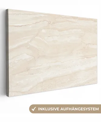 Produktbild von MuchoWow® - Leinwandbilder - Marmor - Kalk - Sand - Textur, Wandbild, Wanddeko Bilder Wohnzimmer, 60x40 cm