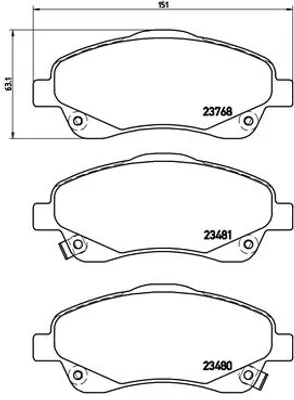 Produktbild von Brembo Bremsbelagsatz, Scheibenbremse Vorderachse P 83 046