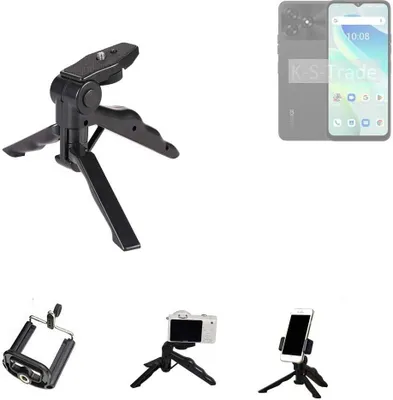 Produktbild von K-S-Trade Stativ Tisch-Ständer Dreibein Handy-Stativ Ständer kompatibel mit UMIDIGI G5 Mini-Stativ Smartphone Tripod Handy-Stativ aus Plastik