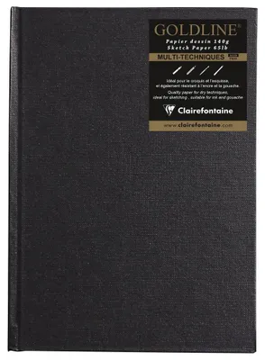 Produktbild von Clairefontaine Skizzenb Goldline A5 H 64Bl elfenbein