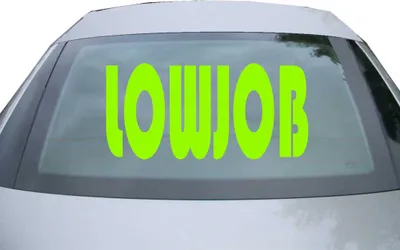 Produktbild von Indigos UG - Aufkleber Heckscheibe & Motorklappe DE6459 - neongrün - 600x285 mm - Lowjob - Auto Scheiben Fenster Heckklappe Tuning Racing JDM - Die cut