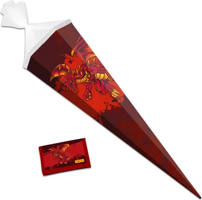 Produktbild von itenga Schultüte 85cm mit Brustbeutel Set DRACHE
