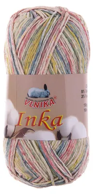 100g Inka mehrfarbig Farbverlaufgarn Baumwollmischgarn Häkelgarn Strickgarn 49 multicolor 2