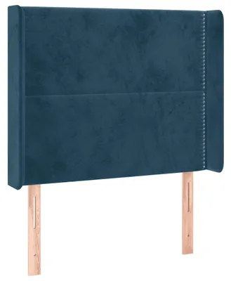 Produktbild von vidaXL Kopfteil mit Ohren Dunkelblau 103x16x118/128 cm Samt