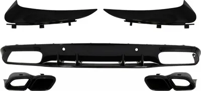 Produktbild von Diffusor für Mercedes C C205 A205 Coupé Cabrio 14-19 Tipps Klappen C63S Look