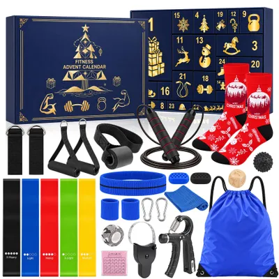Fitness-Adventskalender für Männer, schwarz, 1,3 kg