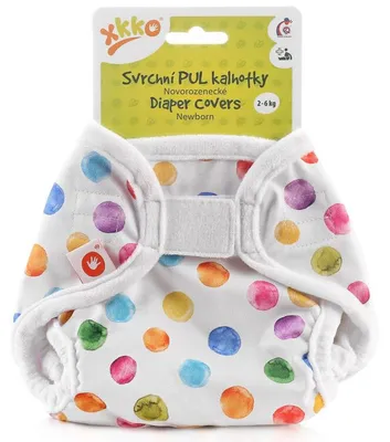 Produktbild von xkko Newborn Überhose Klett Watercolour Polka Dots