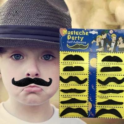 Immagine prodotto di 12 pezzi Party Masquerade Autoadesivo Cosplay Falsi baffi barba per Carnevale
