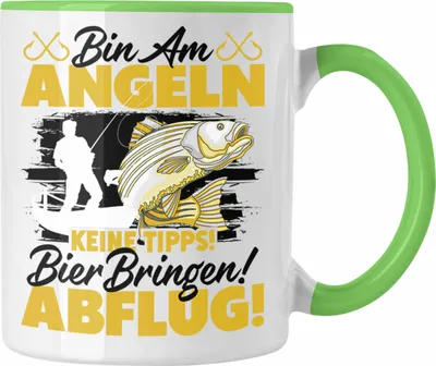 Produktbild von Trendation - Angler Tasse Geschenkidee für Fischer mit Spruch Witzig Für Männer Geschenk Becher (Grün)