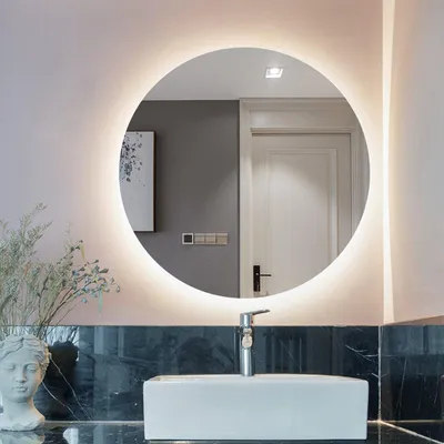 Immagine prodotto di FENOMÉ Specchio da bagno rotondo con illuminazione a LED incl. riscaldamento dello specchio - larghezza 60 cm