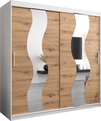 Produktbild von Kleiderschrank, Schiebetürenschrank Schlafzimmer, Schrank mit Spiegel SEWILLA 200 cm