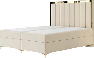Produktbild von Moebelpaket Bett 180x200 cm mit Bettkasten, Boxspringbett mit Pocket-Matratze, Eleganter Magic Velvet-Stoffbezug, Kollektion Bahama, Beige