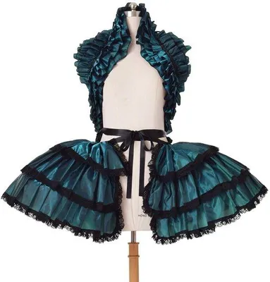 Produktbild von Gothische Steampunk-Petticoat - Vrije Maß mit Ruches - Verstellbare Linten - Hooprok für Damen