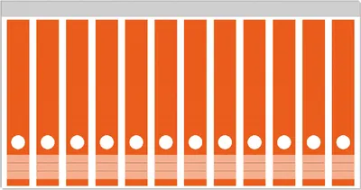 Produktbild von Wallario Ordnerrücken Sticker, selbstklebend für schmale Ordner, 12 Stück, Motiv Orange