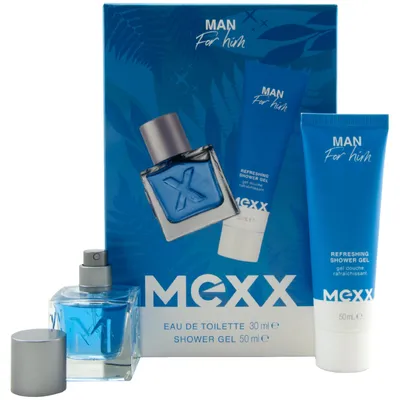 Produktbild von Mexx Geschenkset Man For Him 1 Set = 1 x 30ml Edt Spray + 1 x 50ml Shower Gel