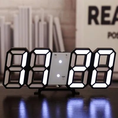 Produktbild von ANTCOOL Nordischer Digitalwecker Wanduhr Snooze-Tischuhr Kalender Thermometer Elektronische Uhr Digitaluhr