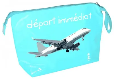 Produktbild von Kulturtasche - Flugzeug - hellblau