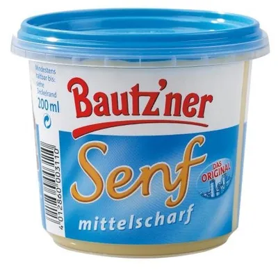 Image de Moutarde mi-forte Bautzner le classique en pot bleu 200ml