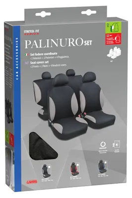Zdjęcie produktu dla Zestaw podszewek Palinuro do uniwersalnej ochrony samochodu czarny/czerwony
