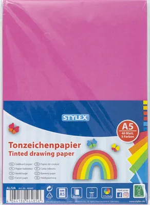 Produktbild von Stylex Tonzeichenpapier - DIN A5 - 40 Blatt