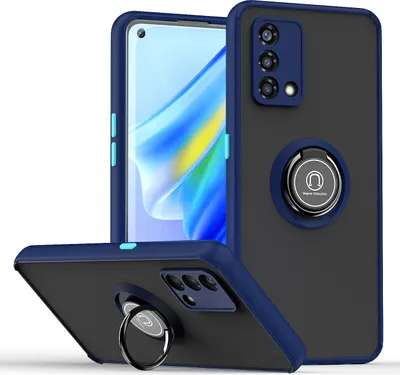 Produktbild von OPPO A74 4G Hülle, Ring Halter Ständer Matte Transluzent TPU Rahmen Stoßfest Schutzhülle für OPPO A74 4G