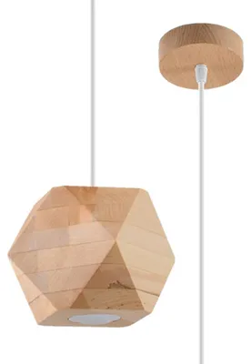 Produktbild von SOLLUX Lighting Woody Lampe de Decke de Naturholz 3 Quellen de luz - Lampe de geometrisches Design Beleuchtung de Beleuchtung de Wand Wohnzimmer Esszimmer Flurlampe - Lampe de Decke de Holz