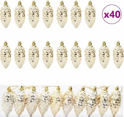 Immagine prodotto di vidaXL Pigne natalizie 40 pezzi Oro Plastica