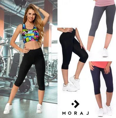 Produktbild von MORAJ Damen Leggings 950-018 3/4 Leggins Sport Jogginghose Fitness Hose Capri - Schwarz - 2XL