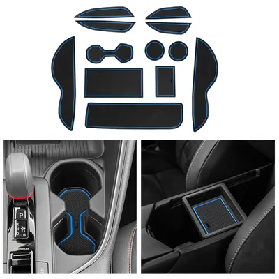 Image de Compatibles avec la Toyota C-HR 2024-2025 (restylée) : tapis en caoutchouc pour la console centrale, tapis antidérapants pour la C-HR, tapis de sol antidérapants en caoutchouc pour la C-HR, accessoires pour la C-HR hybride (bleu)