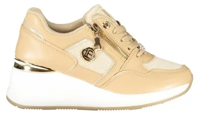 Produktbild von Eleganter Damensneaker in Beige mit Plateau und Reißverschluss
