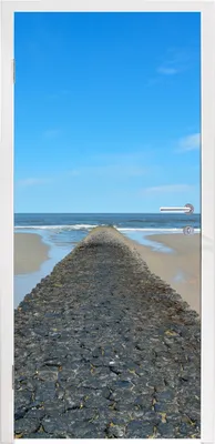 Produktbild von MuchoWow® Türtapete Selbstklebende Türfolie Nordsee - Strand - Wasser 90x205 cm Türposter Türaufkleber Klebefolie Türklebefolie - Türaufklebern