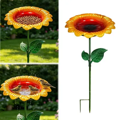 Produktbild von Vogeltränke Stehend Metall 64cm Garten Vogelbad Frostsicher Vogelfutterspender