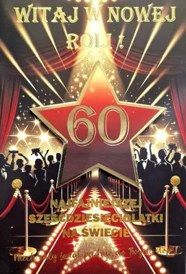 Zdjęcie produktu dla Yeku Karnet Urodziny 60 Lat - Dekoracja Na Tort, 4K