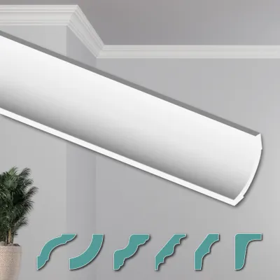 Produktbild von HEXIMO Deckenleisten modern XPS Styropor weiß, 2 Meter Stuckleisten Styroporleisten Zierleisten Stuck Eckleisten (40 Meter Deckenleisten ZG24)