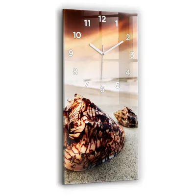 Produktbild von Wallfluent Wanduhr – Stilles Quarzuhrwerk - Uhr Dekoration Wohnzimmer Schlafzimmer Küche - Zifferblatt - weiße Zeiger - 30x60 cm - Strandschale