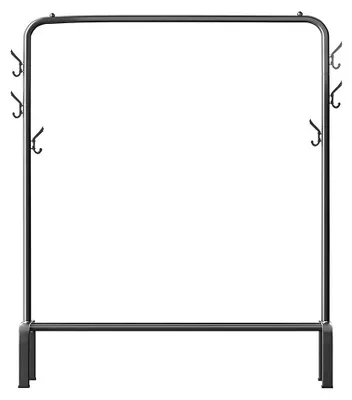 Produktbild von Kleiderständer mit Schuhablage - Freistehende Garderobe - 154 x 43 x 105 cm - Metall - Belastbar bis 15 kg - Schwarz