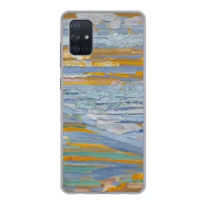 Produktbild von MuchoWow® Handyhülle Schutzhülle Hülle für Samsung Galaxy A71 Blick auf den Strand und die Seebrücke von den Dünen aus - Piet Mondrian Silikon Softcase Handy Hülle - Kartenbesitzer