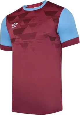 Image de Umbro - Maillot "quatre" pour homme UO120 (L) (Rouge vin/bleu ciel)