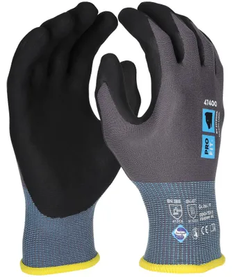 Nitril Handschuhe, "Maxim cool",grau / schwarz 9 (Packung à 12 Paar)