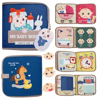 Image de Filzbuch für Kinder mit abnehmbaren Klettelementen, Montessori-Tafel