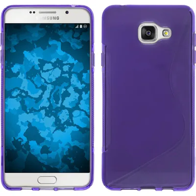 Produktbild von PhoneNatic Case kompatibel mit Samsung Galaxy A7 (2016) A710 - lila Silikon Hülle S-Style + 2 Schutzfolien